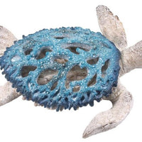 31cm Blue Turtle with Coral Finish