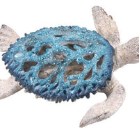 21cm Blue Turtle with Coral Finish