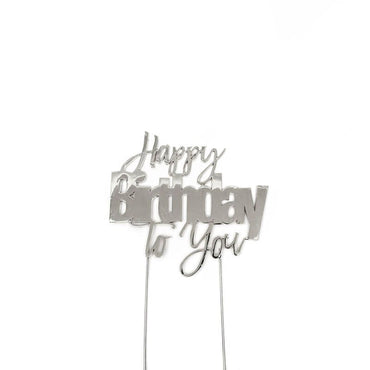 Silver Metal Topper - Happy Birthday To You