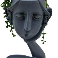 Tall Pot Head on hand Black