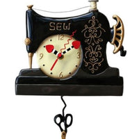 AD Clock Vintage Stitch Black P1752