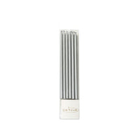 12cm Tall Cake Candles Silver Pack of 6