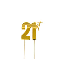 Gold Metal Cake Topper Happy 21st