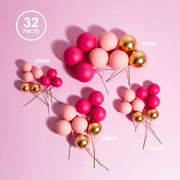 Sprinks 32 Cake Ball Toppers - Pretty In Pink