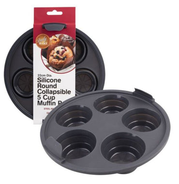 Silic Rnd 5Cup Muffin Pan 22cm 3144