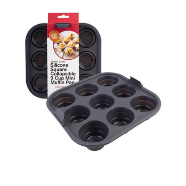 Silicone Squ 9Cup Mini Muffin Pan 22cm 3145