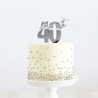 Silv Metal Cake Topper 40th CC-SI40
