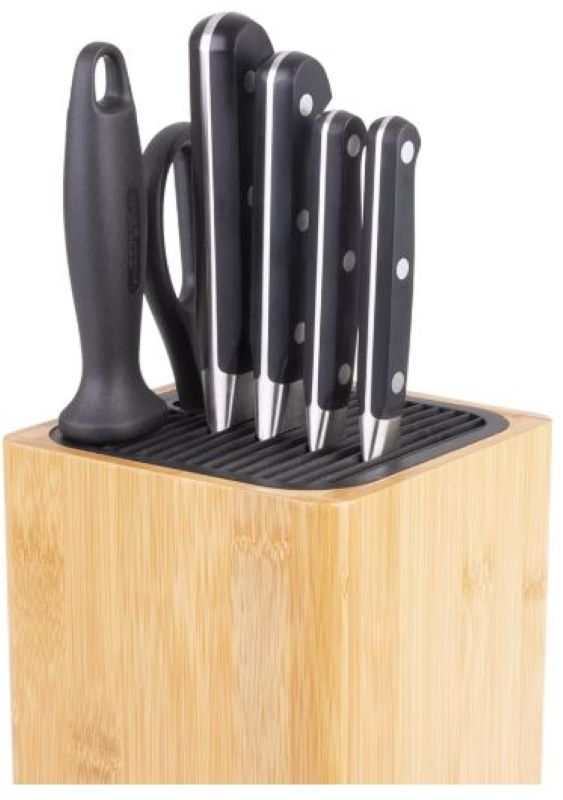 Appetito Square Universal Knife Block - Bamboo