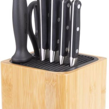 Appetito Square Universal Knife Block - Bamboo