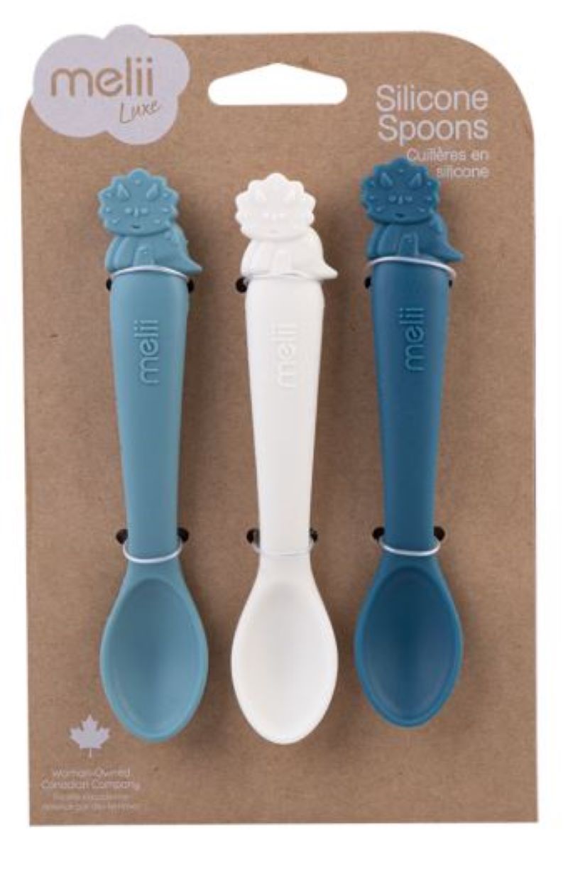 Melii Luxe Silic Spoons Set3 Dinosaur