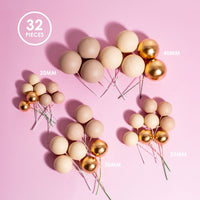 Sprinks 32 Cake Ball Toppers - Champagne Gold