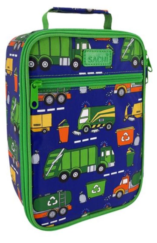 Sachi Insulated Junior Lunch Bag - Garbage Trucks