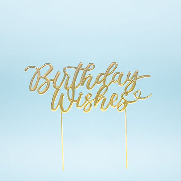 Gold Metal Topper - Birthday Wishes