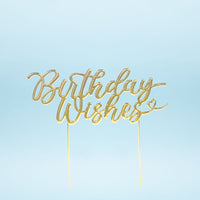 Gold Metal Topper - Birthday Wishes
