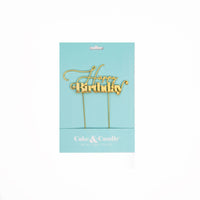 Gold Metal Cake Topper Happy Birthday