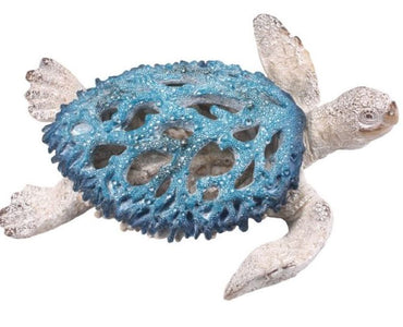 21cm Blue Turtle with Coral Finish