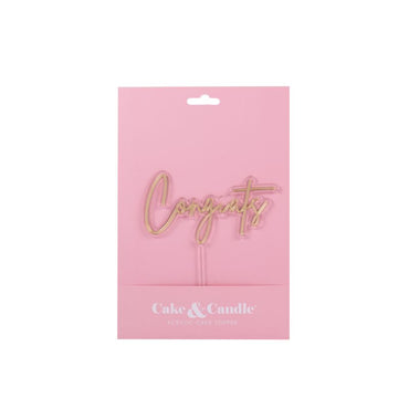 Gld Clr Cake Topper Congrats CC-LGCCT