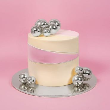 Sprinks 12 Pce Disco Ball Toppers  - Silver