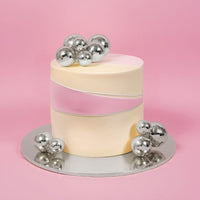 Sprinks 12 Pce Disco Ball Toppers  - Silver