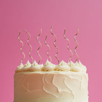 13cm Swirly Candles Gold Pk16