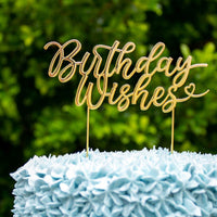 Gold Metal Topper - Birthday Wishes