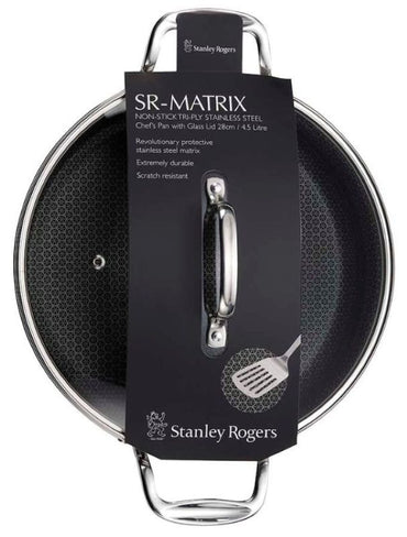 Stanley Rogers Matrix Chefs Pan with lid 28cm 4.5Ltr