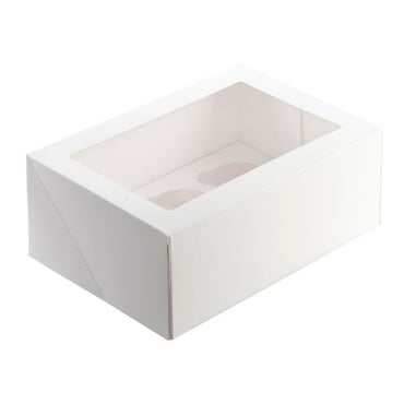 Mondo White Cupcake Box 6 cup