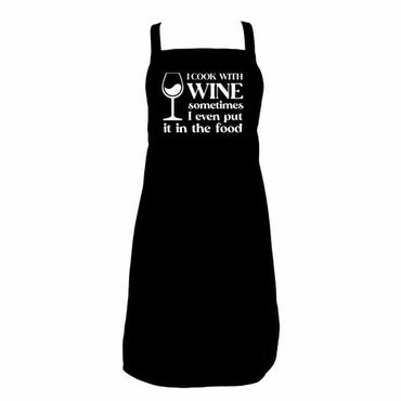 Apron  Cook With Wine Black 15004BK