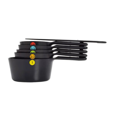 OXO GG 6pc Plastic Measure Cups Black 48281