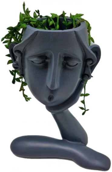 Tall Pot Head on hand Black