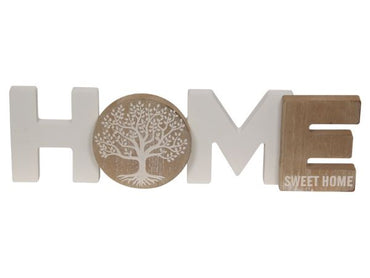 30cm Block Word Home with Tree of Life